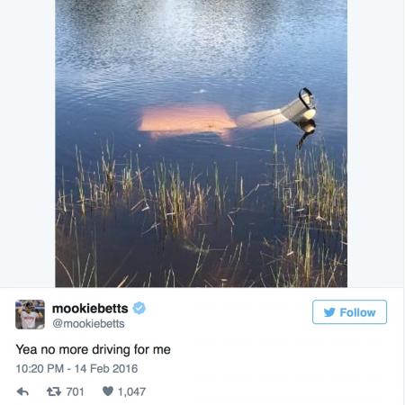 Boston Red Sox player dumps golf buggy in lake