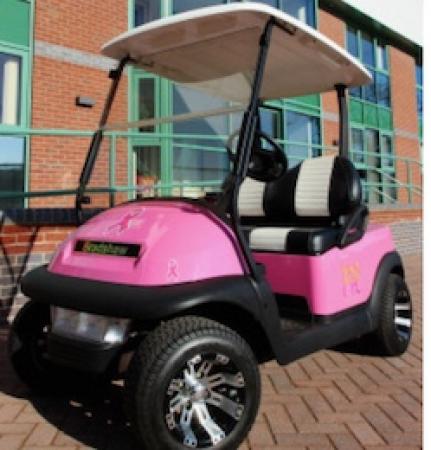 pink golf buggy