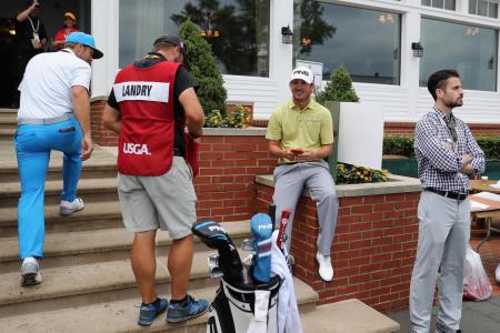 Andrew Landry finishes his round