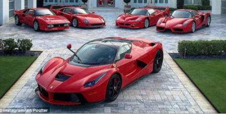 Ian Poulter takes his £400,000 Ferrari for a spin